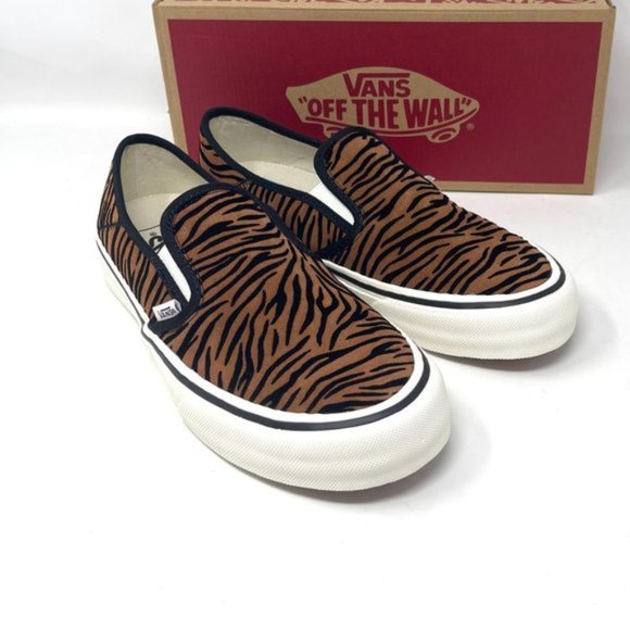 Vans Slip On Sf Shoes Womens Size Stripes Low Top Skate Canvas Brown VN0A5HYQ9ZY - Picture 6 of 11